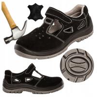 Рабочая обувь сандалии Specto черная кожа с металлическим носком OHS