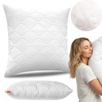 PODUSZKA 50x50 ANTYALERGICZNA PIKOWANA GRUBA MIĘKKA BIAŁA ZAMEK PRODUCENT