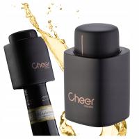 KOREK do WINA próżniowy Cheer Moda Peak z DATOWNIKIEM Czarny na PREZENT