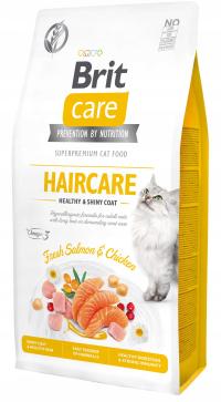 BRIT CARE CAT GRAIN-FREE HAIRCARE HEALTHY & SHINY COAT 7KG + GRATIS