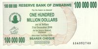 Zimbabwe - 100 000 000 Dollars - 2008 - P58 - St.1