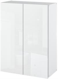 Шкаф для ванной комнаты, подвесной белый глянец, 60 см, 2D, комод, стойка для ванной комнаты