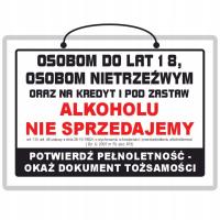 Tabliczka laminowana A4 - osobom do lat 18 alkoholu nie sprzedajemy TA0037