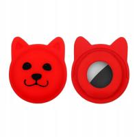 Serious Face Pet Collar Silicone Case For AirTag Red