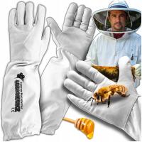 Кожаные перчатки для пчеловодства пасека для улья кожа белый размер 8