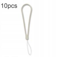 10pcs Silicone Woven Pattern Cell Phone Lanyard Antique White