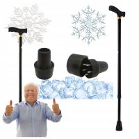 LASKA SKŁADANA ORTOPEDYCZNA INWALIDZKA DLA SENIORA ALUMINIOWA NA ZIMĘ MOCNA