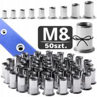 Nitonakrętka M8 50 sztuk Nitonakrętki Walcowe Stalowe Ocynk LF Nity ZINE