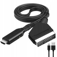 ADAPTER KABEL KONWERTER Z SCART DO EURO / HDMI 1080P PRZEJŚCIÓWKA TELEWIZOR