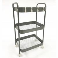 Тележка металла многофункциональная 3 яруса с колесами серый шкаф книжного шкафа