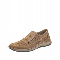 Półbuty męskie RIEKER 05277-64 beżowe skórzane