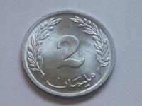 nr1457 Tunezja Moneta 2 Millimes 1960 stan 1 UNC