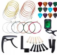 Akcesoria do gitary akustycznej ZESTAW PRO struny stroik kapodaster inne