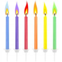 День рождения свечи красочные волшебное пламя огонь для торта 6 шт