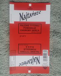 STARE OPAKOWANIE (ETYKIETA) PO PAPIEROSACH 
