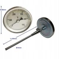 Биметаллический термометр 80мм ТГАЗ 6КС150ММ 0-500°к