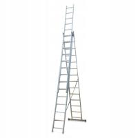 Drabina aluminiowa wielofunkcyjna 3-elementowa 11 szczebli 150 kg 7,00 m