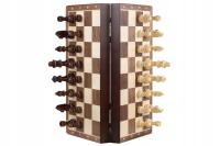 Магнитные шахматы деревянные 31 см (орех / клен) инкрустированные