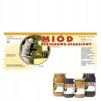 Etykiety Naklejka na Miód Nektarowo Spadziowy 100szt 154x60mm Etykieta Duża