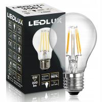 Żarówka E27 Filament 6W =50W 000K neutralna Premium LEDLUX nie mruga edison