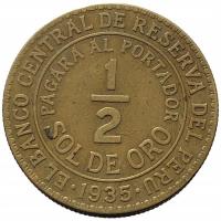 44753. Peru - 1/2 sola - 1935r.