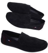 Мокасины мужские черные полусапожки замшевые слипоны тапочки 18027