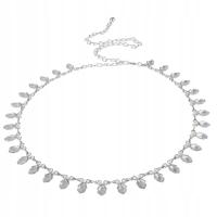 Pasek z koralikami Lady Pearl w talii, łańcuszek w kolorze srebrnym, dekoracja sukni ślubnej