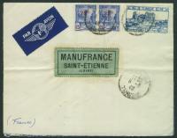 a1566 Kolonie Francuskie TUNEZJA 1940 Lotniczy via MANUFRANC Saint-Etienne