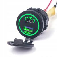 ЗАРЯДНОЕ УСТРОЙСТВО USB C A QC 3.0 PD ЗЕЛЕНЫЙ 36W ДЛЯ БЫСТРОЙ ЗАРЯДКИ