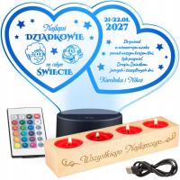 PREZENT DLA DZIADKÓW NA DZIEŃ BABCI I DZIADKA STATUETKA LED LAMPKA z GRAWER