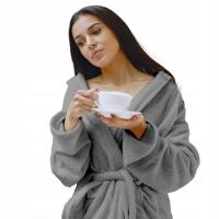 Халат серый коралловый флис теплый унисекс