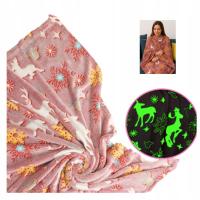 KOC ŚWIĄTECZNY ŚWIECĄCY W CIEMNOŚCI 150x200 RENIFER RUDOLF GRUBY CIEPŁY 2M