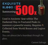 500x Exquisite Blood Wykwintna Krew Zir Diablo 4 Sezon 5 Infernal Hordes