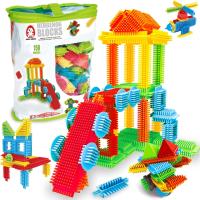 KLOCKI KONSTRUKCYJNE WAFLE JEŻYKI KREATYWNE FIGURY BUDOWANIE MIĘKKIE 150el.