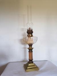 Lampa naftowa mosiądz kamień