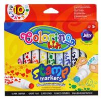 COLORINO FLAMASTRY PISAKI JUMBO PIECZĄTKI 10 kolorów