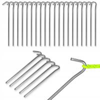 SZPILKI NAMIOTOWE ŚLEDZIE KOTWY DO NAMIOTU STALOWE CEMPINGOWE 20 SZT ZESTAW