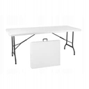 Stół Cateringowy Składany Walizka 122×60×74 cm Biały HDPE