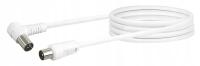 Biały, kątowy kabel antenowy Schwaiger KVKW15S o długości 1,5 metra