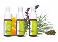 Olejki eteryczne - lawendowy, pomarańczowy, sosnowy - Zestaw 3 szt. 3x10 ml