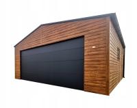 Garaż Blaszany Drewnopodobny z Bramą Segmentową 6x6 Hala Wiata