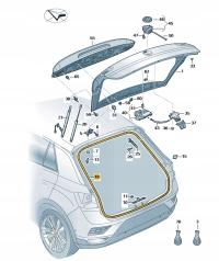 USZCZELKA KLAPY BAGAŻNIKA CZERŃ SATYNOWA VW T-ROC OE: 2GA827705C9B9