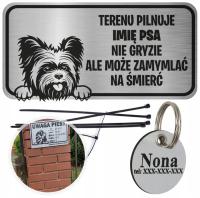 TABLICZKA UWAGA PIES ADRESÓWKA YORK TERRIER