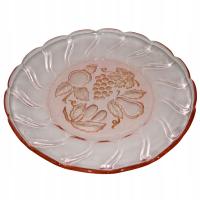 PATERA RÓŻOWA HUTA HORTENSJA ART DECO OWOCE