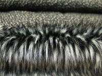 FUTERKO FUTRO SZTUCZNE obszycia lisek czarno-szary popiel czarny 10 cm