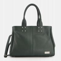 STYLOWA ZIELONA SKÓRZANA TOREBKA DAMSKA VENEZIA Z SREBRNYMI OKUCIAMI