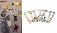 Magnetyczne ramki na zdjęcia 5 szt na lodówkę kolorowe 5,7 x 9 cm 4 x 6 cm