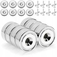 Неодимовый кольцевой магнит 20x7 мм шайба, винтовое отверстие, 8 шт.