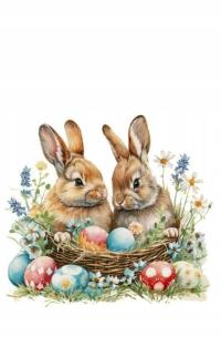 Worki foliowe świąteczne WIELKANOC na PREZENTY folijki 32x50 cm 50 sztuk