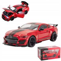 FORD Mustang SHELBY GT 500 SPORT BOX 1:18 METALOW модель красный светодиодный звук